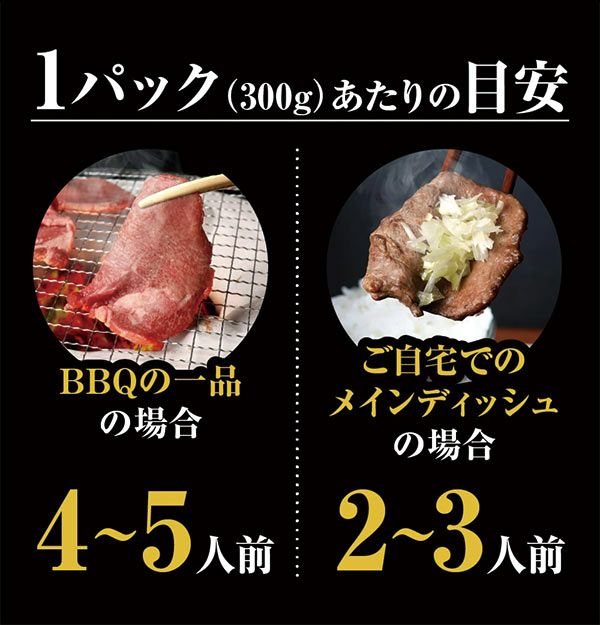 薄切り牛タン　人数参考